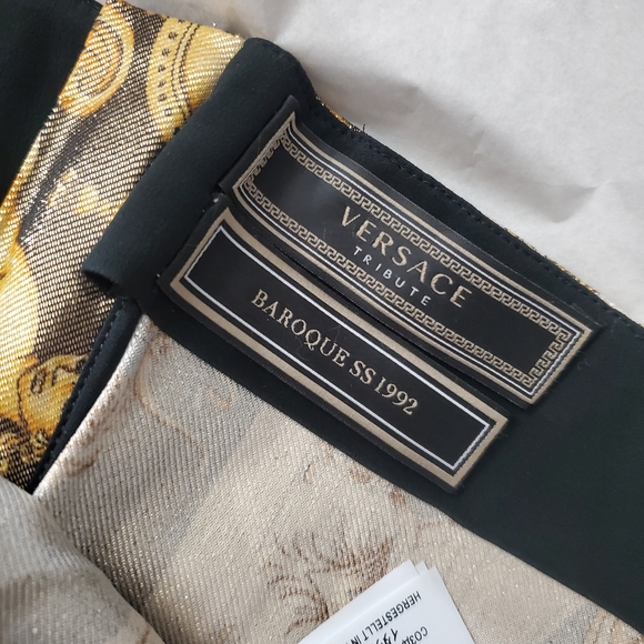 Versace 2018 Runway Gold and Black Baroque SS 1992 Tribute Leggings - Picture 8 of 17